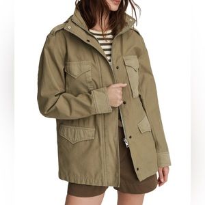 RAG AND BONE rag & bone Women's Field M65 Hooded Utility Jacket. GREEN Large L